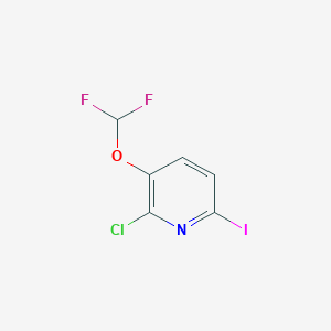 molecular formula C6H3ClF2INO B8105573 2-Chloro-3-(difluoromethoxy)-6-iodopyridine 