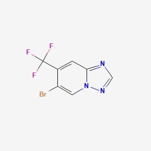 molecular formula C7H3BrF3N3 B8105579 6-Bromo-7-(trifluoromethyl)-[1,2,4]triazolo[1,5-a]pyridine 