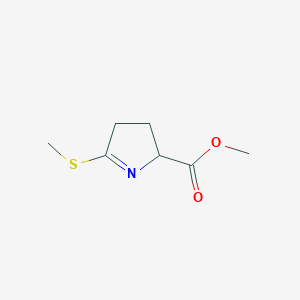 molecular formula C7H11NO2S B8105596 methyl 5-(methylthio)-3,4-dihydro-2H-pyrrole-2-carboxylate 