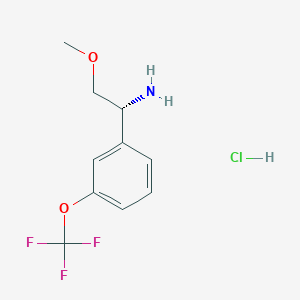 molecular formula C10H13ClF3NO2 B8105654 (R)-2-Methoxy-1-(3-(trifluoromethoxy)phenyl)ethan-1-amine hydrochloride 