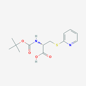 molecular formula C13H18N2O4S B8105709 D-Cysteine, N-[(1,1-dimethylethoxy)carbonyl]-S-2-pyridinyl- CAS No. 172882-67-6
