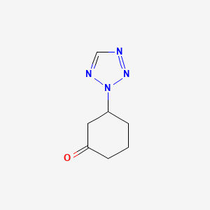 molecular formula C7H10N4O B8105720 3-(2H-tetrazol-2-yl)cyclohexanone 