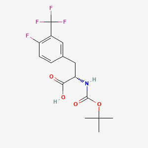 molecular formula C15H17F4NO4 B8105724 (S)-2-((tert-Butoxycarbonyl)amino)-3-(4-fluoro-3-(trifluoromethyl)phenyl)propanoic acid 