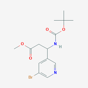molecular formula C14H19BrN2O4 B8105732 Methyl 3-(5-bromopyridin-3-yl)-3-((tert-butoxycarbonyl)amino)propanoate 