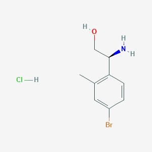 molecular formula C9H13BrClNO B8105756 (S)-2-Amino-2-(4-bromo-2-methylphenyl)ethan-1-ol hydrochloride 