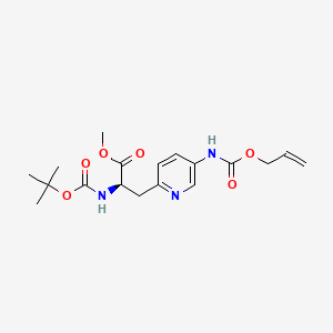 molecular formula C18H25N3O6 B8105762 (R)-Methyl 3-(5-(((allyloxy)carbonyl)amino)pyridin-2-YL)-2-((tert-butoxycarbonyl)amino)propanoate 