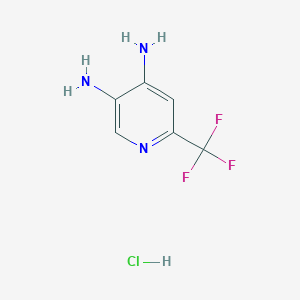 molecular formula C6H7ClF3N3 B8105788 6-(Trifluoromethyl)pyridine-3,4-diamine hydrochloride 