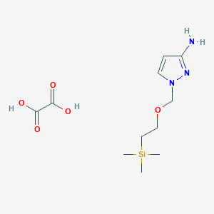 molecular formula C11H21N3O5Si B8105799 1-((2-(trimethylsilyl)ethoxy)methyl)-1H-pyrazol-3-amine oxalate 