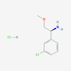 molecular formula C9H13Cl2NO B8105801 (S)-1-(3-Chlorophenyl)-2-methoxyethan-1-amine hydrochloride 