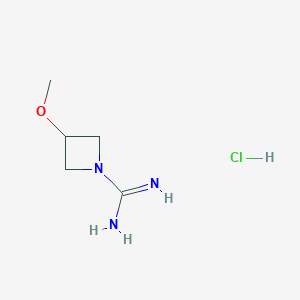 molecular formula C5H12ClN3O B8105821 3-Methoxyazetidine-1-carboximidamide hydrochloride 