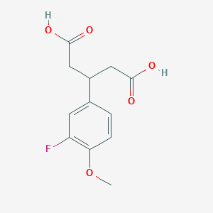 molecular formula C12H13FO5 B8105831 3-(3-Fluoro-4-methoxyphenyl)pentanedioic acid 