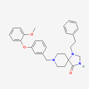 molecular formula C29H33N3O3 B8105944 8-[[3-(2-Methoxyphenoxy)phenyl]methyl]-1-(2-phenylethyl)-1,3,8-triazaspiro[4.5]decan-4-one 
