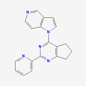 molecular formula C19H15N5 B8105956 1-(2-pyridin-2-yl-6,7-dihydro-5H-cyclopenta[d]pyrimidin-4-yl)pyrrolo[3,2-c]pyridine 