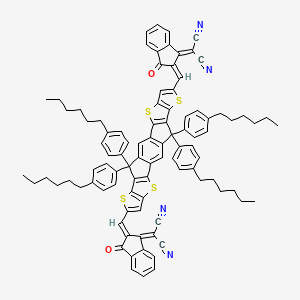 molecular formula C94H82N4O2S4 B8105995 2,2'-[[6,6,12,12-tetrakis(4-hexylphenyl)-s-indacenodithieno[3,2-b]thiophene]methylidyne(3-oxo-1H-indene-2,1(3H)-diylidene)]]bis(propanedinitrile) 