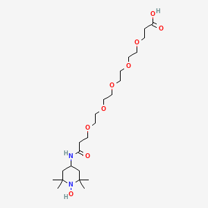 molecular formula C23H44N2O9 B8106062 1-[(1-Hydroxy-2,2,6,6-tetramethylpiperidin-4-yl)carbamoyl]-3,6,9,12,15-pentaoxaoctadecan-18-oic acid 