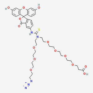 molecular formula C40H49N5O14S B8106109 N-(Azido-PEG3)-N-Fluorescein-PEG4-acid 