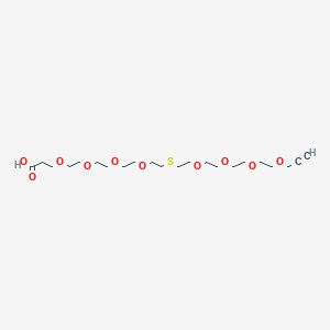 molecular formula C22H40O10S B8106173 Propargyl-PEG4-S-PEG4-acid 