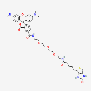 molecular formula C43H54N6O9S B8106385 TAMRA-PEG3-biotin 