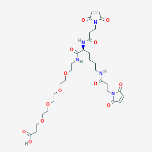molecular formula C31H45N5O13 B8106443 3-[2-[2-[2-[2-[[(2S)-2,6-bis[3-(2,5-dioxopyrrol-1-yl)propanoylamino]hexanoyl]amino]ethoxy]ethoxy]ethoxy]ethoxy]propanoic acid 
