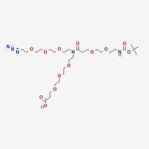 molecular formula C29H55N5O13 B8106617 N-(Azido-PEG3)-N-(PEG2-NH-Boc)-PEG3-acid 