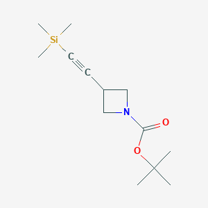 molecular formula C13H23NO2Si B8106755 Tert-butyl 3-((trimethylsilyl)ethynyl)azetidine-1-carboxylate 