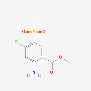 molecular formula C9H10ClNO4S B8106762 Methyl 2-amino-4-chloro-5-(methylsulfonyl)benzoate 