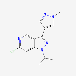 molecular formula C13H14ClN5 B8106772 6-chloro-1-isopropyl-3-(1-methyl-1H-pyrazol-4-yl)-1H-pyrazolo[4,3-c]pyridine 
