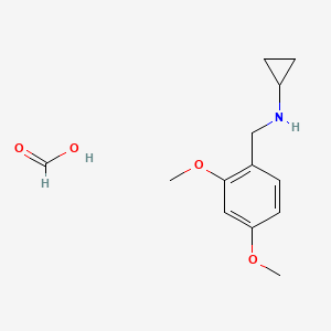 molecular formula C13H19NO4 B8106776 N-[(2,4-dimethoxyphenyl)methyl]cyclopropanamine;formic acid 