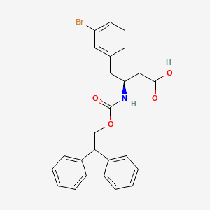 molecular formula C25H22BrNO4 B8106823 (S)-3-((((9H-Fluoren-9-yl)methoxy)carbonyl)amino)-4-(3-bromophenyl)butanoic acid 