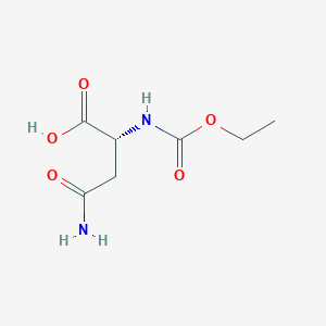 molecular formula C7H12N2O5 B8106850 (R)-4-Amino-2-((ethoxycarbonyl)amino)-4-oxobutanoic acid 