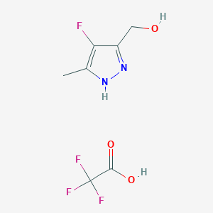 molecular formula C7H8F4N2O3 B8106902 (4-fluoro-5-methyl-1H-pyrazol-3-yl)methanol 2,2,2-trifluoroacetate 