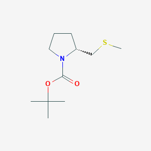 molecular formula C11H21NO2S B8106916 tert-butyl (2R)-2-(methylsulfanylmethyl)pyrrolidine-1-carboxylate 