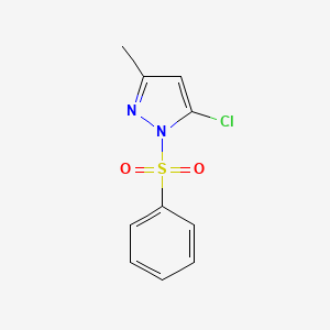molecular formula C10H9ClN2O2S B8106932 5-Chloro-3-methyl-1-(phenylsulfonyl)-1H-pyrazole 
