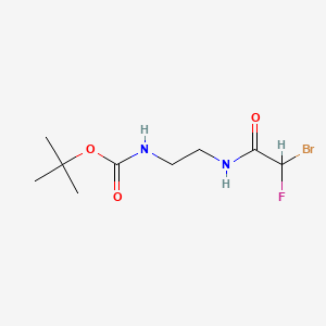 molecular formula C9H16BrFN2O3 B8106946 Tert-butyl(2-(2-bromo-2-fluoroacetamido)ethyl)carbamate 