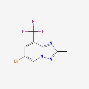 molecular formula C8H5BrF3N3 B8107011 6-Bromo-2-methyl-8-(trifluoromethyl)-[1,2,4]triazolo[1,5-A]pyridine 