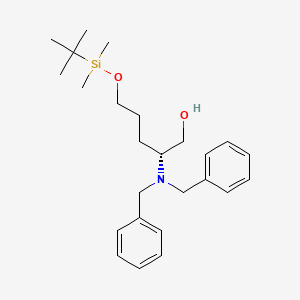 molecular formula C25H39NO2Si B8107033 (R)-5-((Tert-butyldimethylsilyl)oxy)-2-(dibenzylamino)pentan-1-OL 