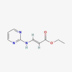 molecular formula C9H11N3O2 B8107058 ethyl (2E)-3-[(pyrimidin-2-yl)amino]prop-2-enoate 
