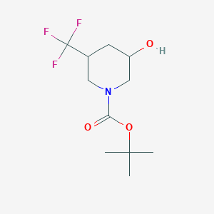 molecular formula C11H18F3NO3 B8107079 tert-Butyl 3-hydroxy-5-(trifluoromethyl)piperidine-1-carboxylate 