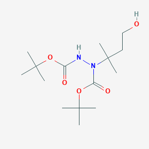 molecular formula C15H30N2O5 B8107129 1,2-Bis(tert-butoxycarbonyl)-1-(1,1-dimethyl-3-hydroxypropyl)hydrazine 