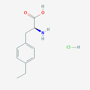 molecular formula C11H16ClNO2 B8107191 (S)-2-Amino-3-(4-ethylphenyl)propanoic acid HCl 