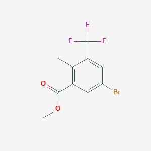 molecular formula C10H8BrF3O2 B8107193 Methyl 5-bromo-2-methyl-3-(trifluoromethyl)benzoate 