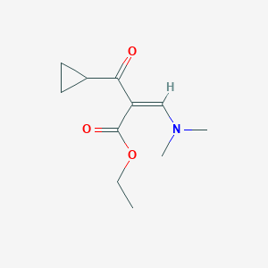 molecular formula C11H17NO3 B8107207 (Z)-ethyl 2-(cyclopropanecarbonyl)-3-(dimethylamino)acrylate 