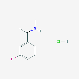 molecular formula C9H13ClFN B8107254 (S)-1-(3-Fluorophenyl)-N-methylethan-1-amine hydrochloride 