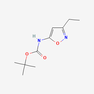 molecular formula C10H16N2O3 B8107261 Tert-butyl (3-ethylisoxazol-5-yl)carbamate 
