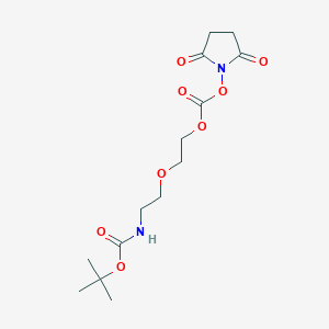 molecular formula C14H22N2O8 B8107290 t-Boc-N-amido-PEG-Succinimidyl Carbonate, MW 3,400 CAS No. 159156-96-4