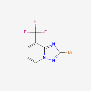 molecular formula C7H3BrF3N3 B8107296 2-Bromo-8-(trifluoromethyl)-[1,2,4]triazolo[1,5-A]pyridine 