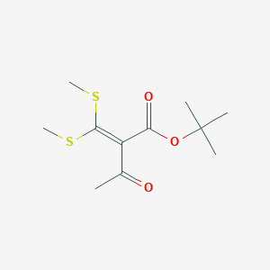 molecular formula C11H18O3S2 B8107346 Tert-butyl 2-(bis(methylthio)methylene)-3-oxobutanoate 