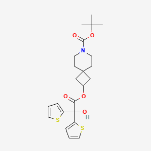 molecular formula C23H29NO5S2 B8107360 Tert-butyl 2-(2-hydroxy-2,2-di(thiophen-2-yl)acetoxy)-7-azaspiro[3.5]nonane-7-carboxylate 