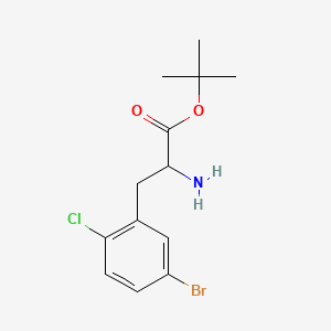 molecular formula C13H17BrClNO2 B8107405 Tert-butyl 2-amino-3-(5-bromo-2-chlorophenyl)propanoate 