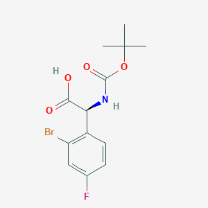 molecular formula C13H15BrFNO4 B8107467 (S)-2-(2-Bromo-4-fluorophenyl)-2-((tert-butoxycarbonyl)amino)acetic acid 